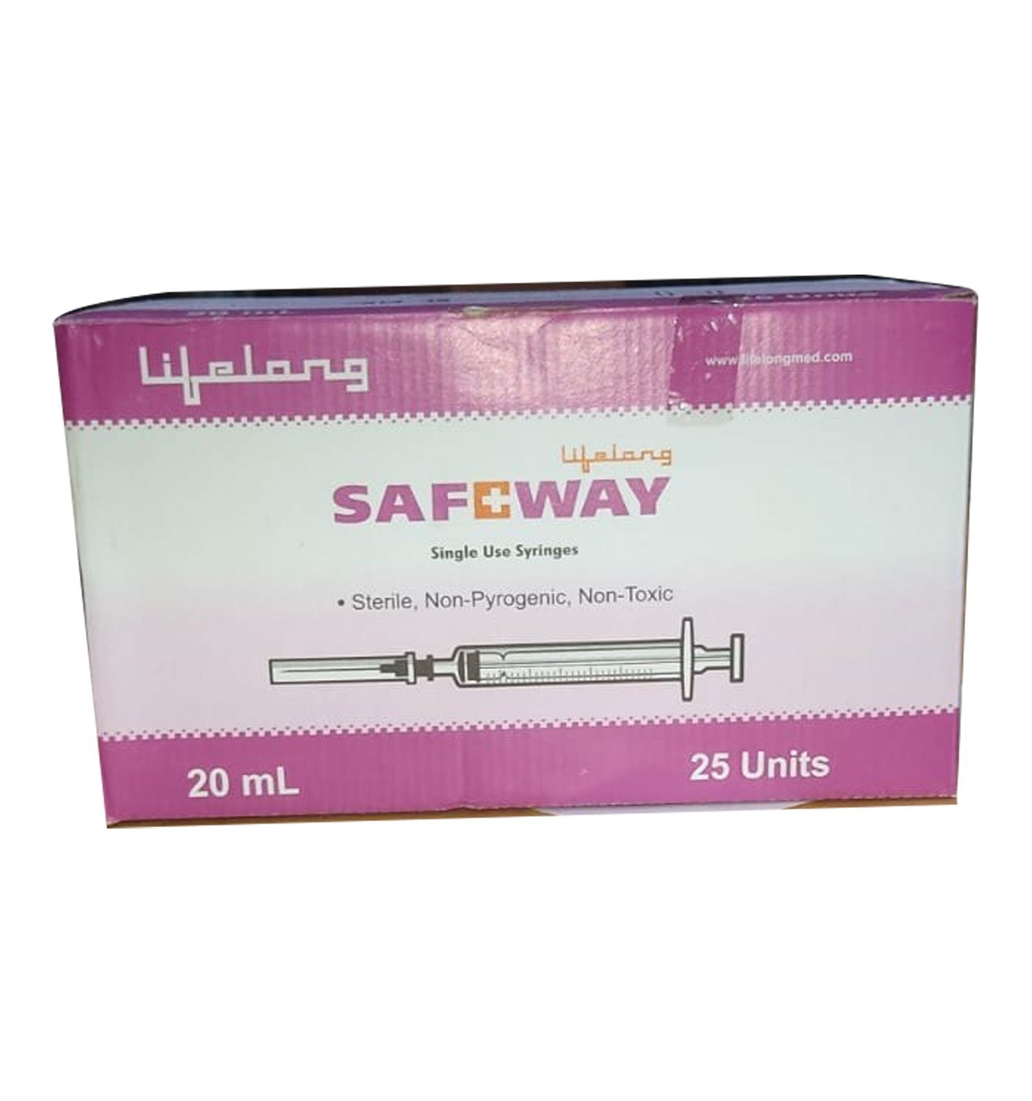 Lifelong Safeway Syringe 20ml (25 Units)