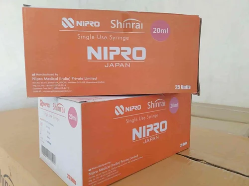Nipro Shinrai Syringe 20ml - 21G Needle - 25 Units Pack