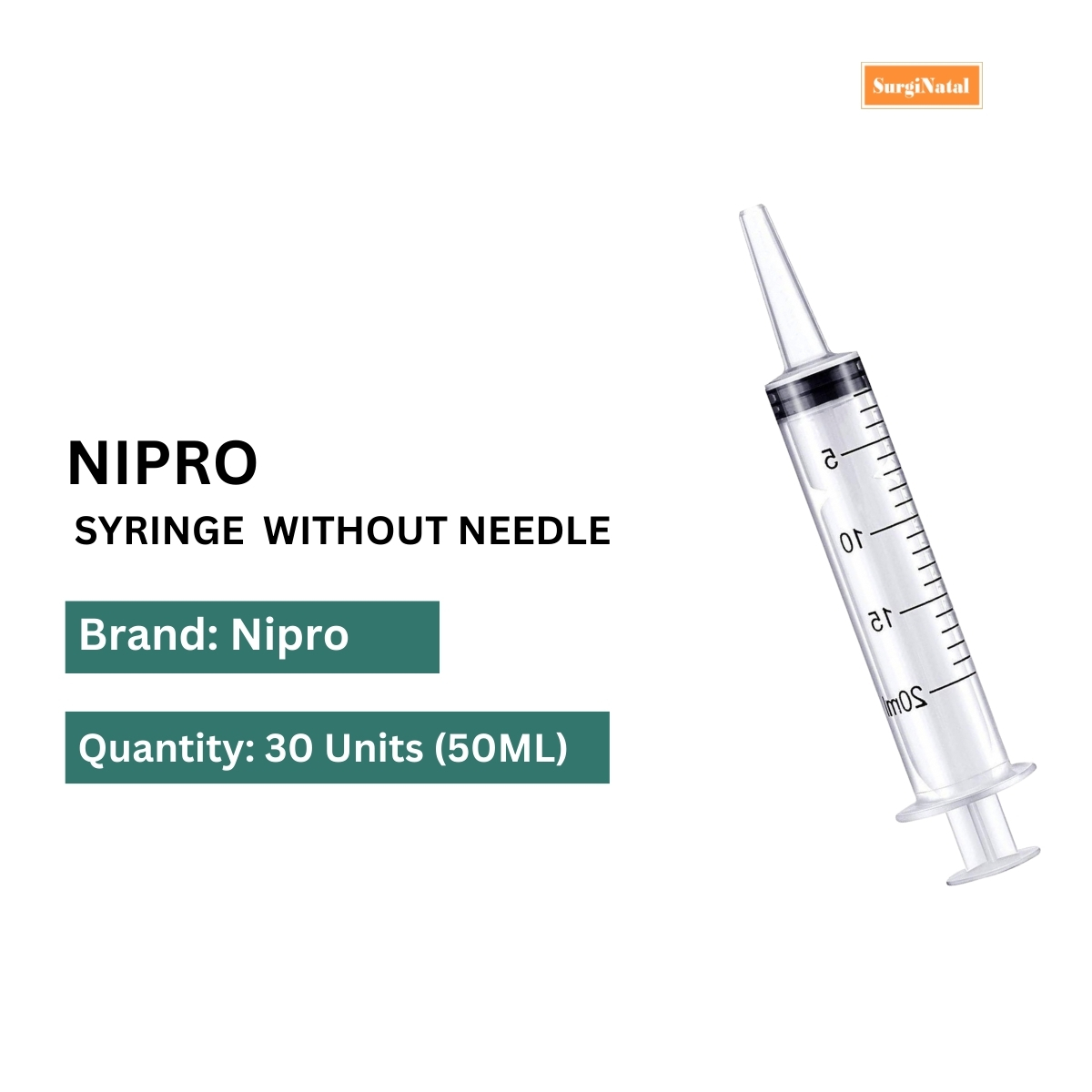 nipro syringe 50ml - 30 units pack
