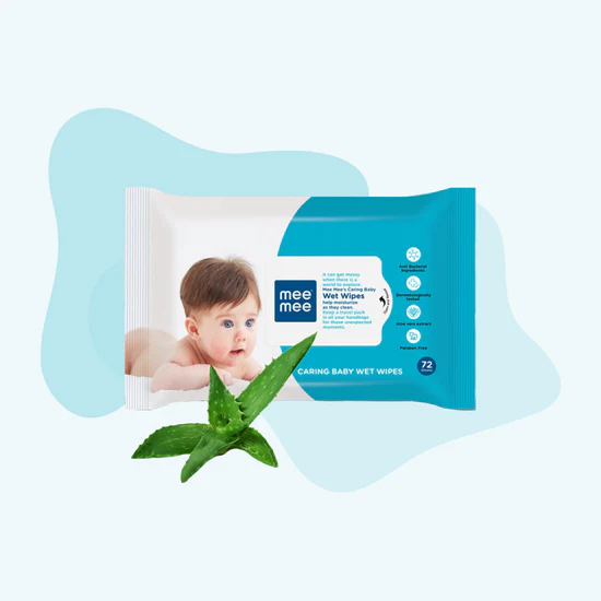 Mee Mee Caring Baby Wet Wipes With Aloe Vera Extracts 72 Pcs