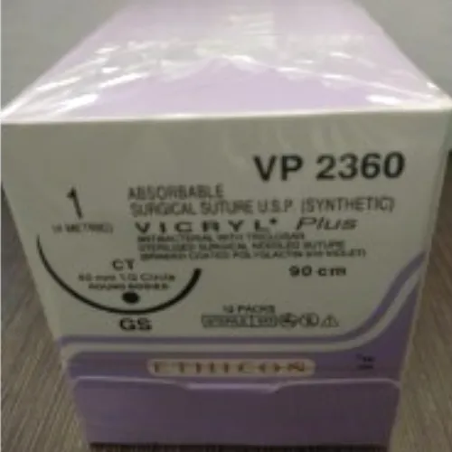 Ethicon Vicryl Plus Sutures USP 1, 1/2 Circle Round Body VP 2360