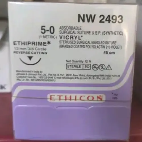 Ethicon Vicryl Sutures USP 5-0 3/8 Circle Reverse Cutting Ethiprime NW2493