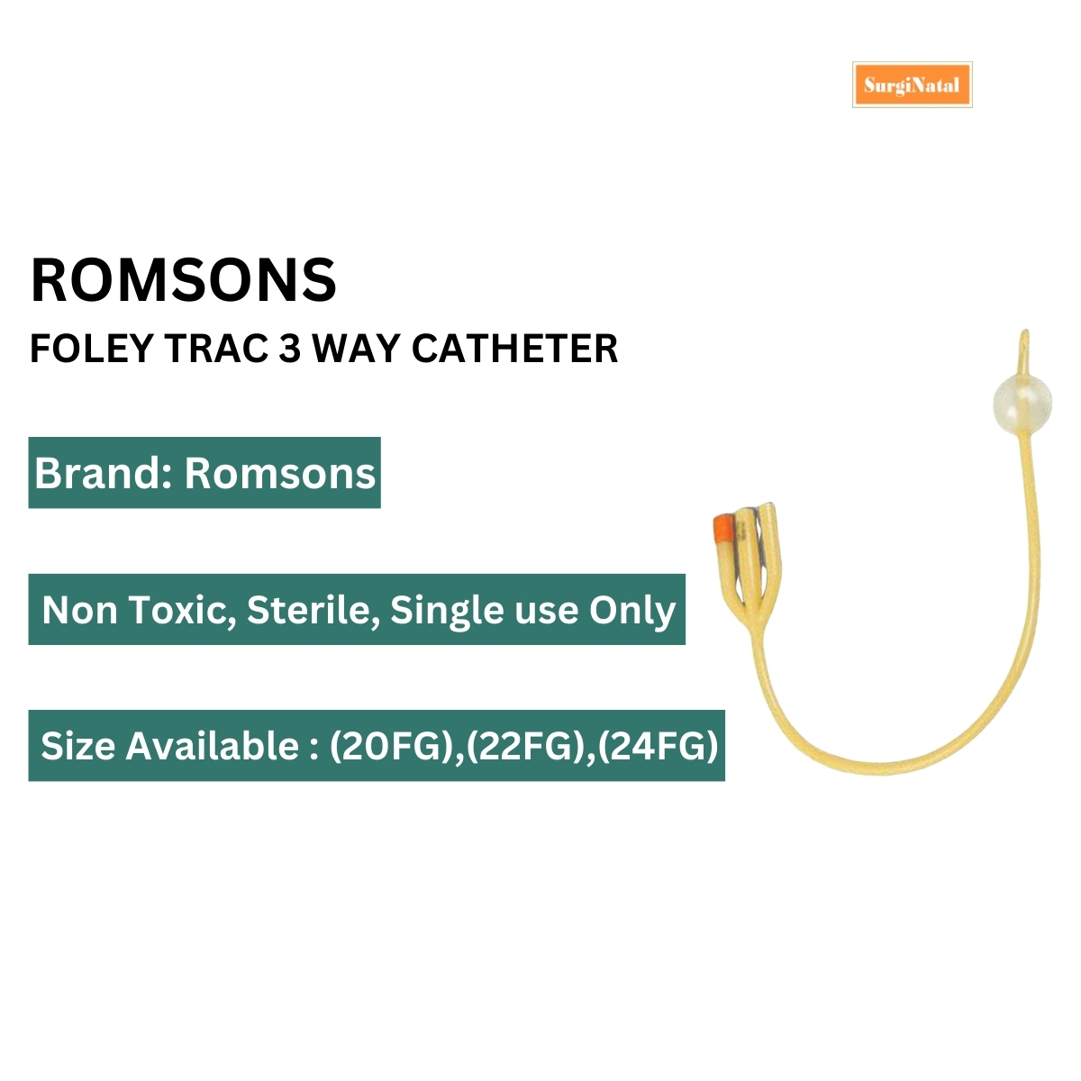 romson foley trac 3 way catheter