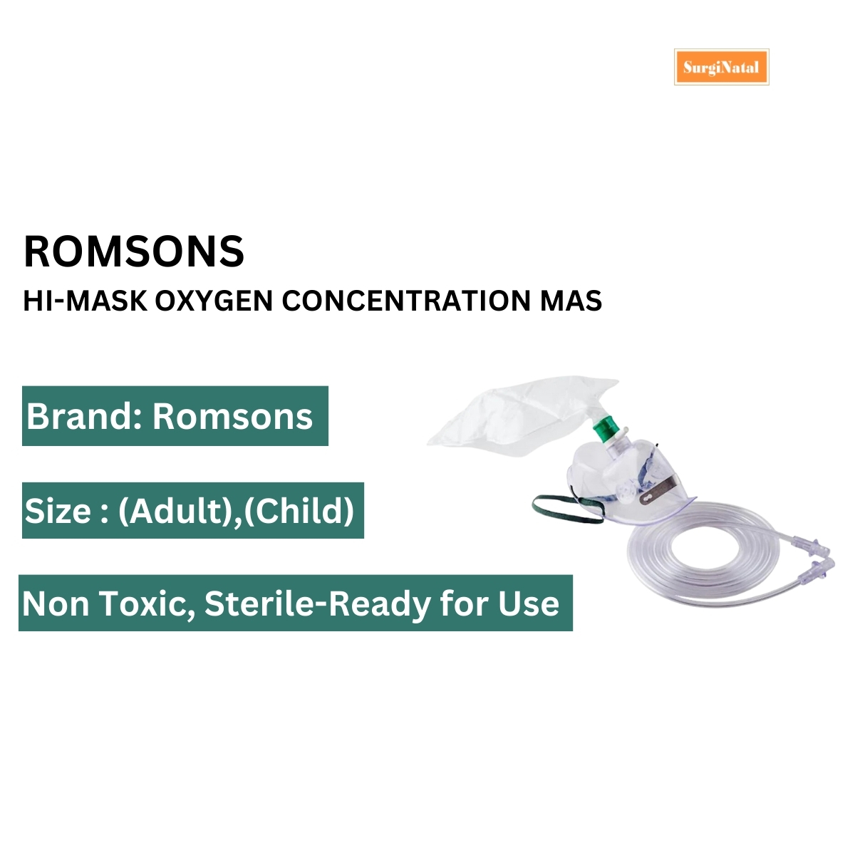 romsons hi-mask oxygen concentration mask