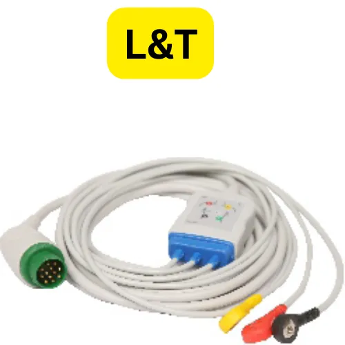 ECG-EKG Cable- L&amp;T-3 leads compatible