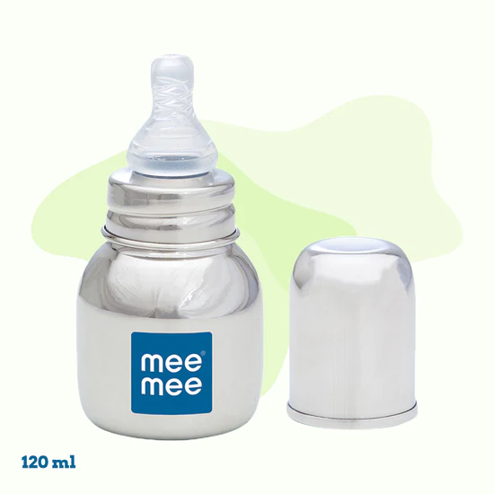Mee Mee Baby Milk Safe Steel Feeding Bottle 120 ml