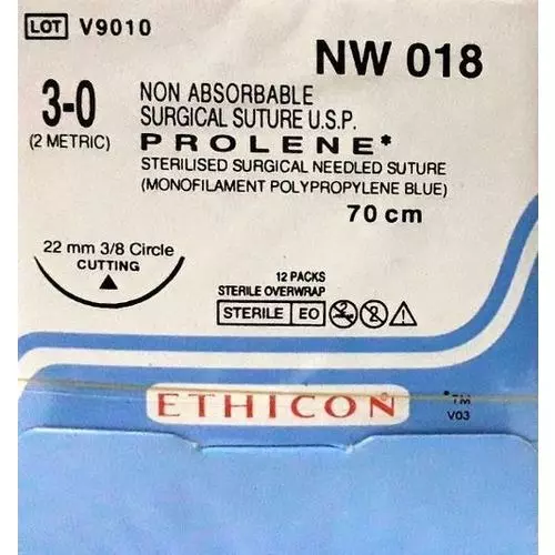 Ethicon Prolene Sutures USP 3-0, 3/8 Circle Cutting - NW018