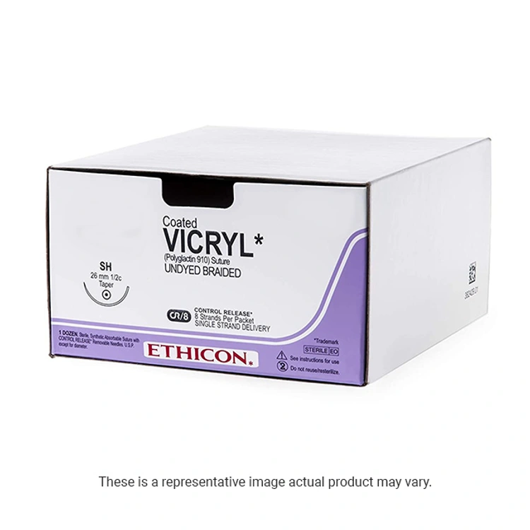Ethicon Vicryl Sutures USP 3-0, 1/2 Circle Oval Round Body JB - NW2123