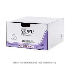 Ethicon Vicryl Sutures USP 0, 1/2 Circle Round Body GS - NW2358