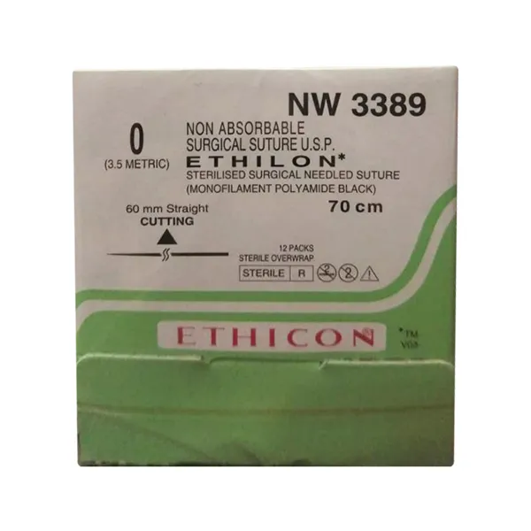 Ethicon Ethilon Sutures USP 0, Straight Cutting - NW3389