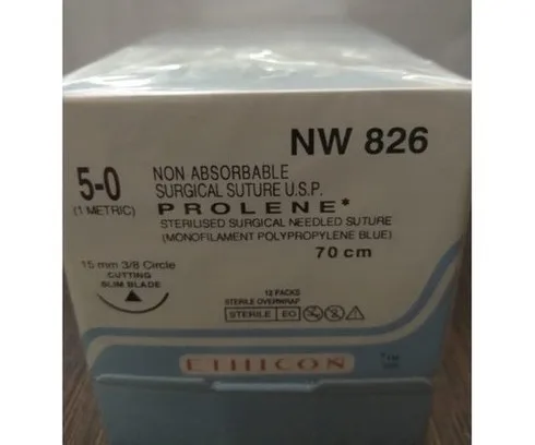 Ethicon Prolene Sutures USP 5-0, 3/8 Circle Cutting Slim Blade NW826