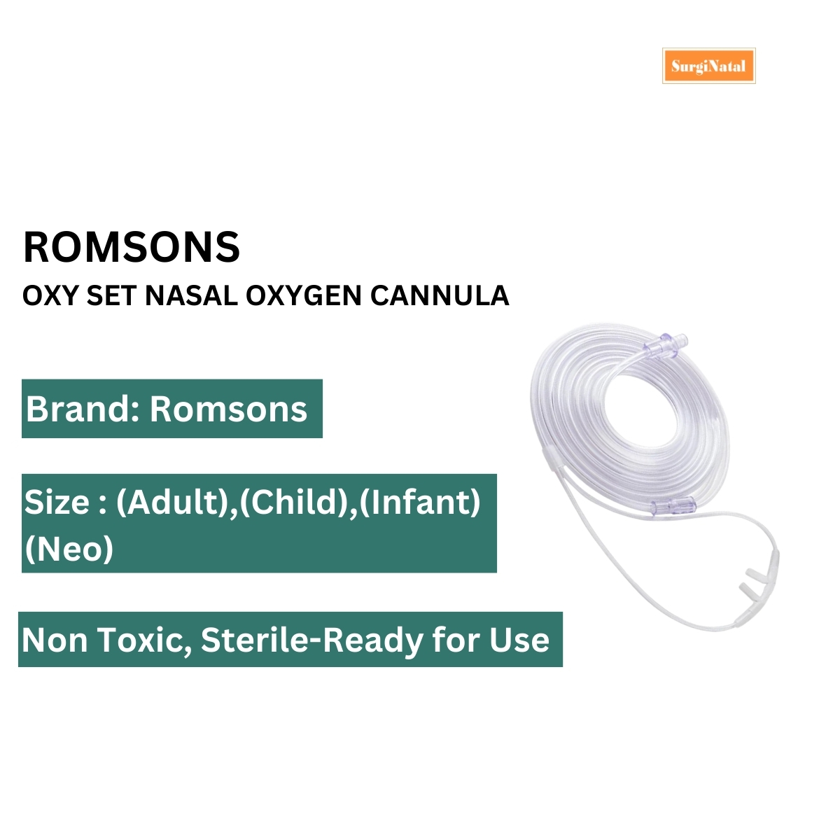 romsons oxy set nasal oxygen cannula