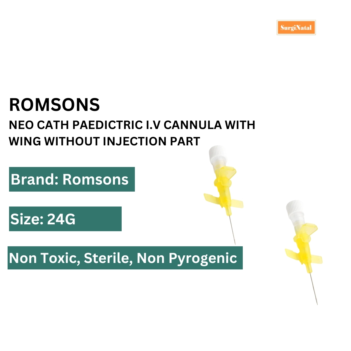 romsons 24g neo cath paediatric intra venous cannula