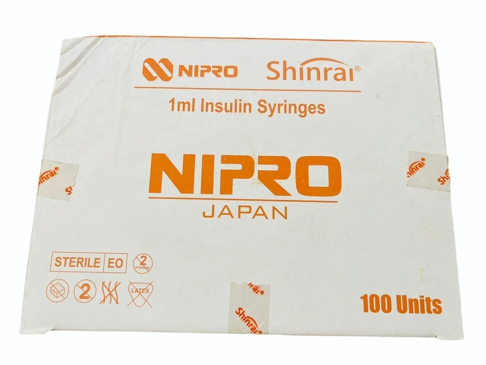Nipro Shinrai Syringe Insulin 1ml 31G 5/16 (U-40) - 100 Units Pack