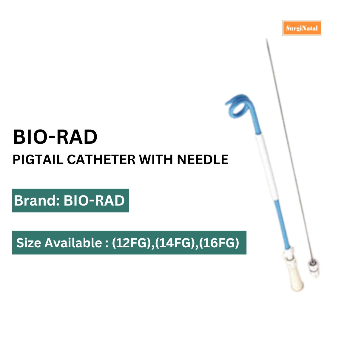 bio-rad pigtail catheter with needle
