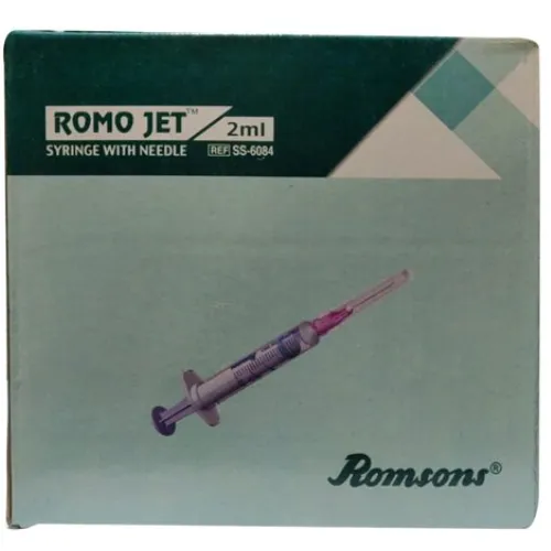 Romsons Romo Jet Syringe with 2ml Needle - 100 Units Pack