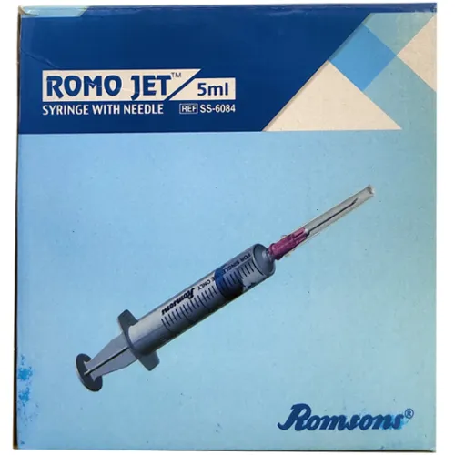 Romsons Romo Jet Syringe With Needle (5ml)-100 Pcs Pack