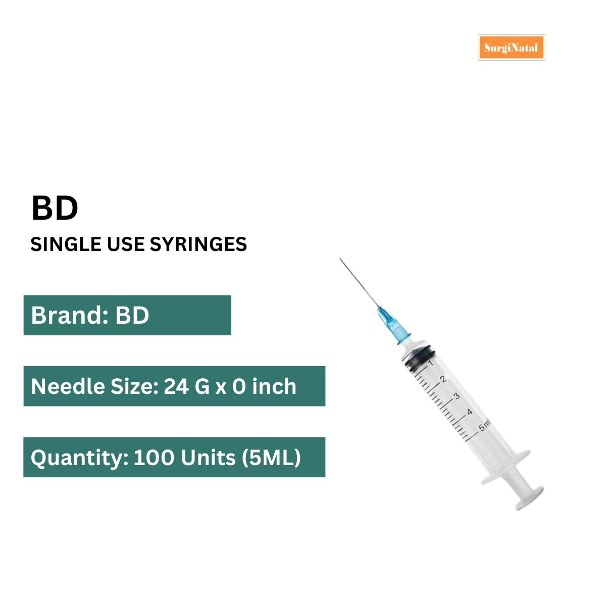bd 5ml syringe discardit - 24g -100 pcs box
