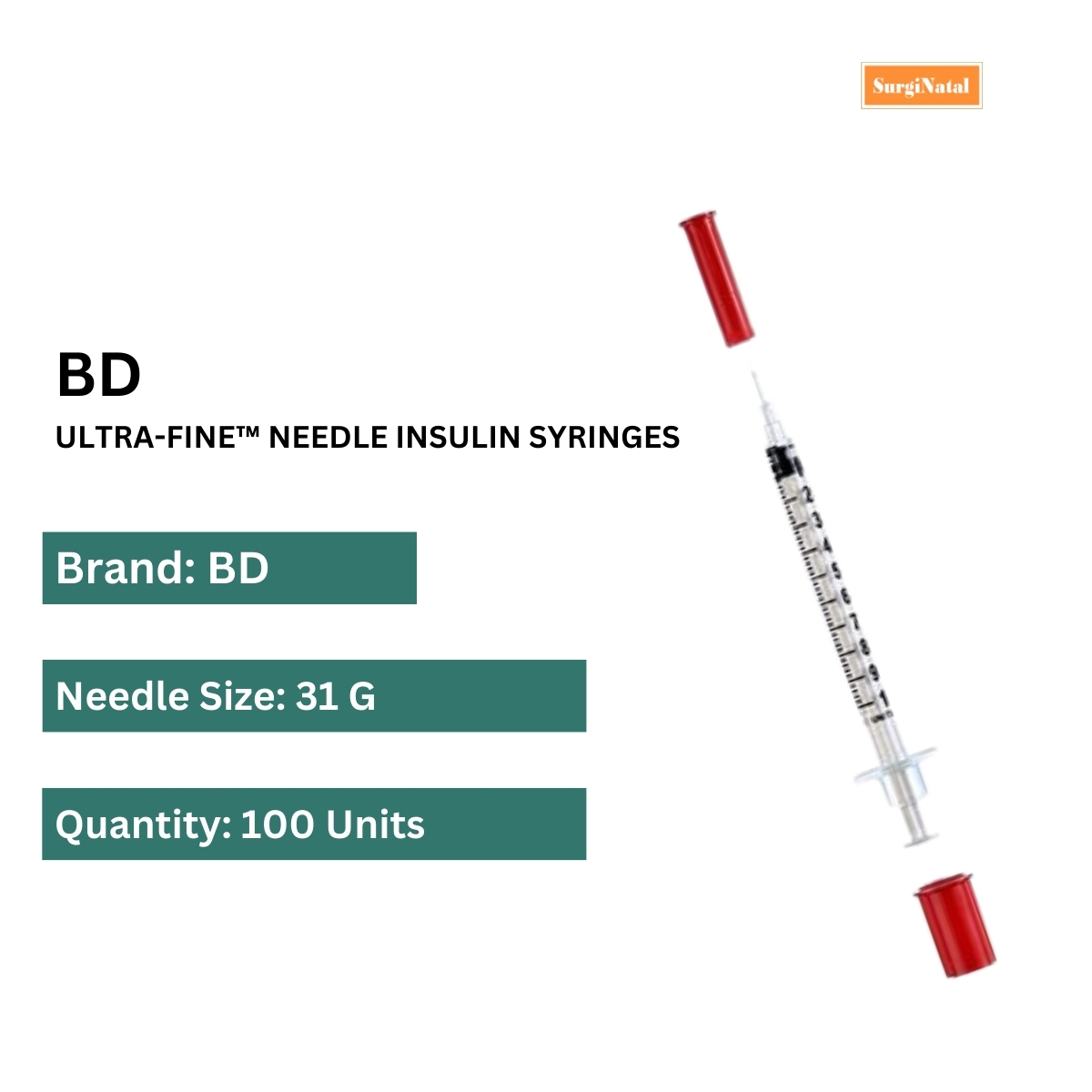 bd ultra fine needle insulin syringes -100 pcs