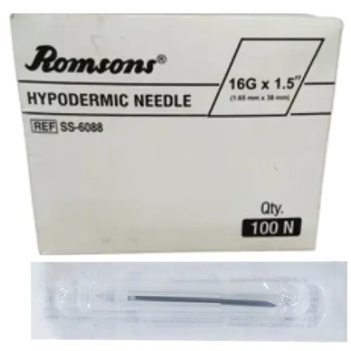 Romsons Hypodermic Needle 16g*1.5 inch- Pack of 100