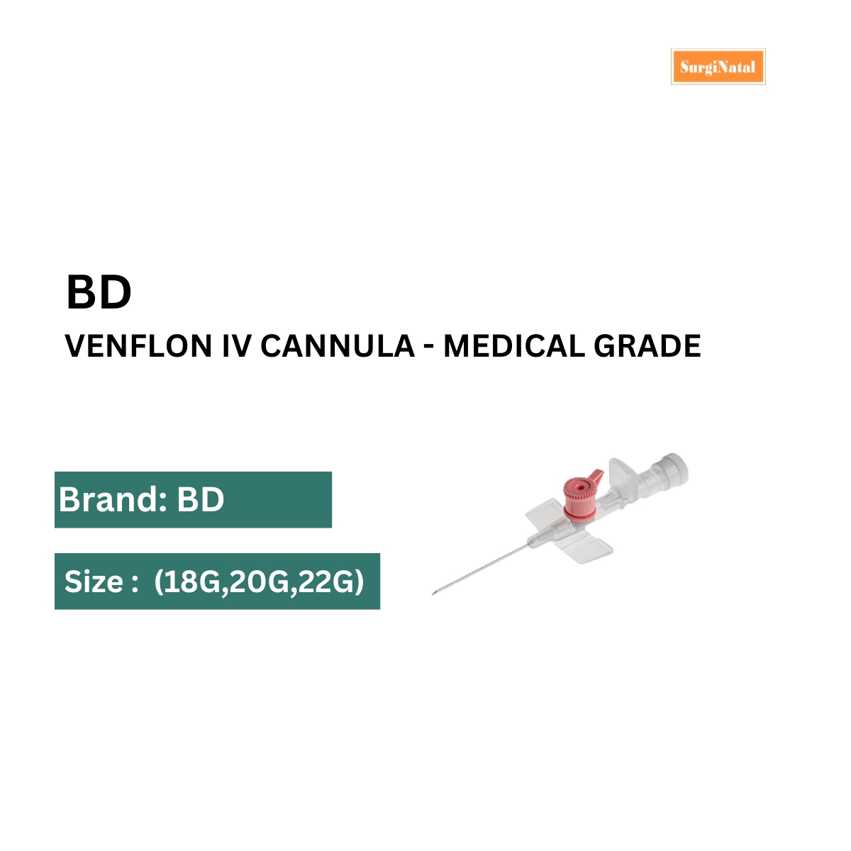bd venflon iv cannula - medical grade