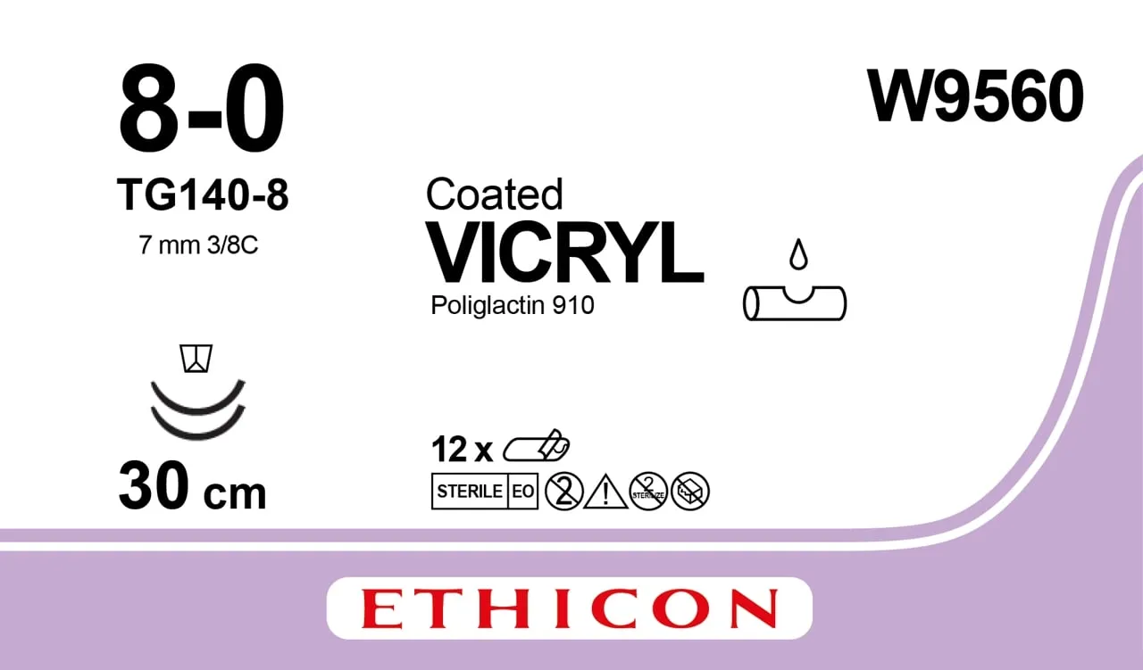 Ethicon 12 Pcs Violet Vicryl Polyglactin 910 Suture -  W9560