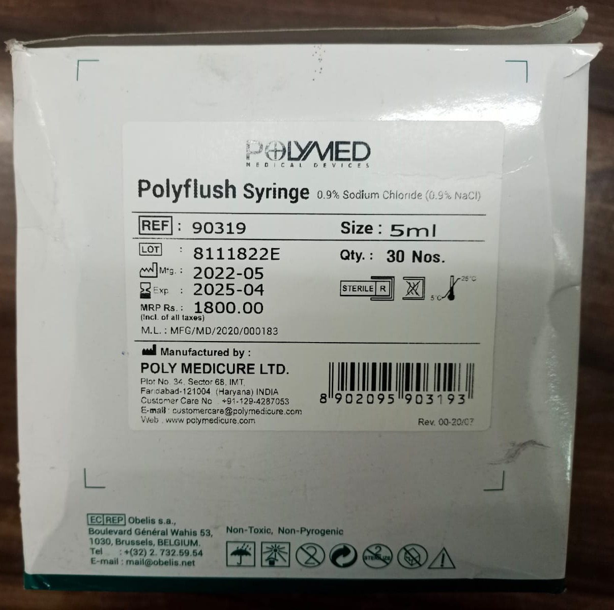 Polyflush Syringe 5ml - prefilled Syringe with NaCl