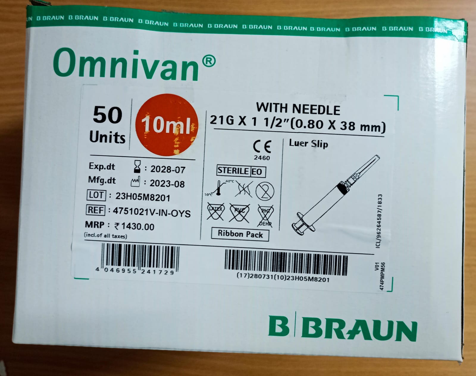 Omnivan Syringe With Needle 10ml (50 pcs)