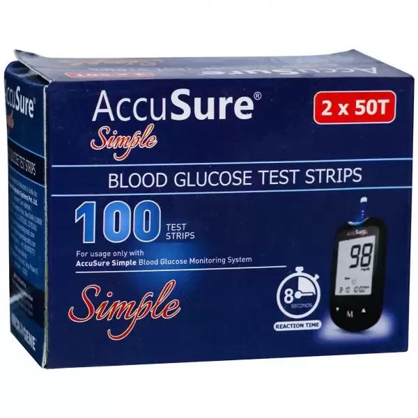 Accusure Blood Glucose 100 Test Strips