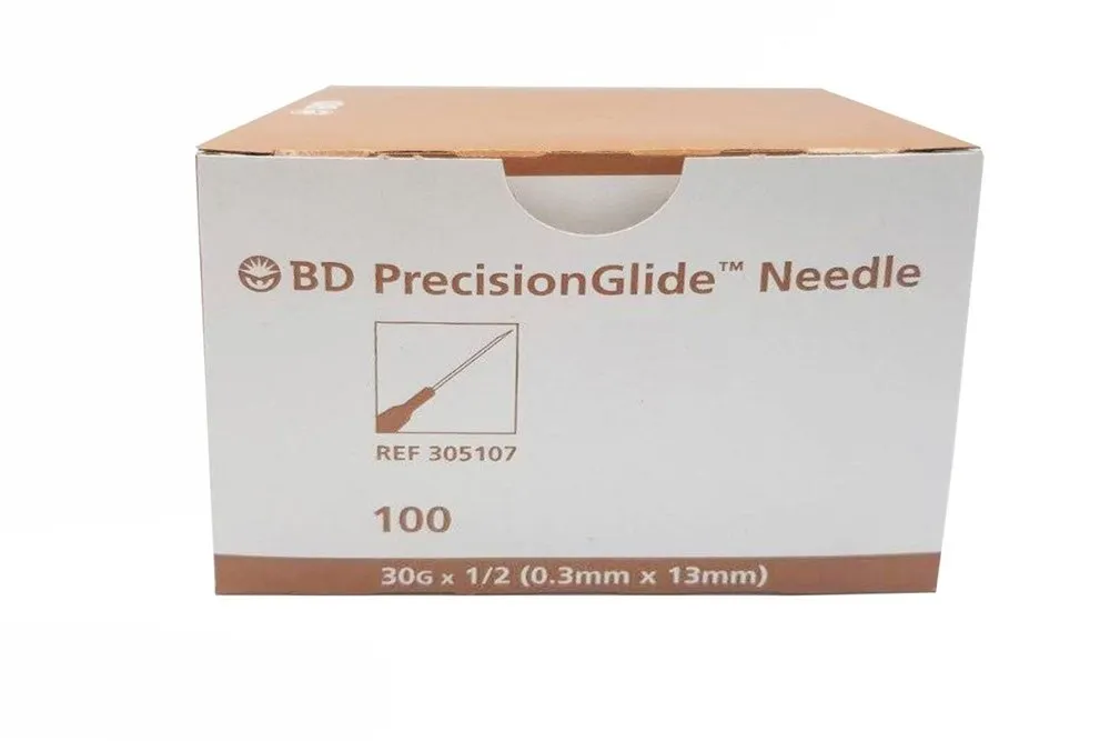 BD PrecisionGlide Needle 30G X 0.5 Pack of 100 Pcs