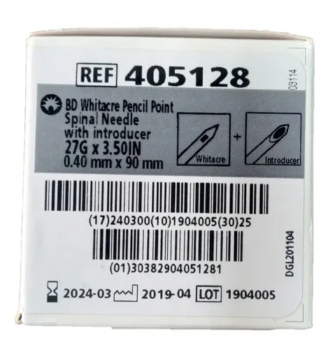 BD Whitacre Spinal Needles 27G 3.50 INCH