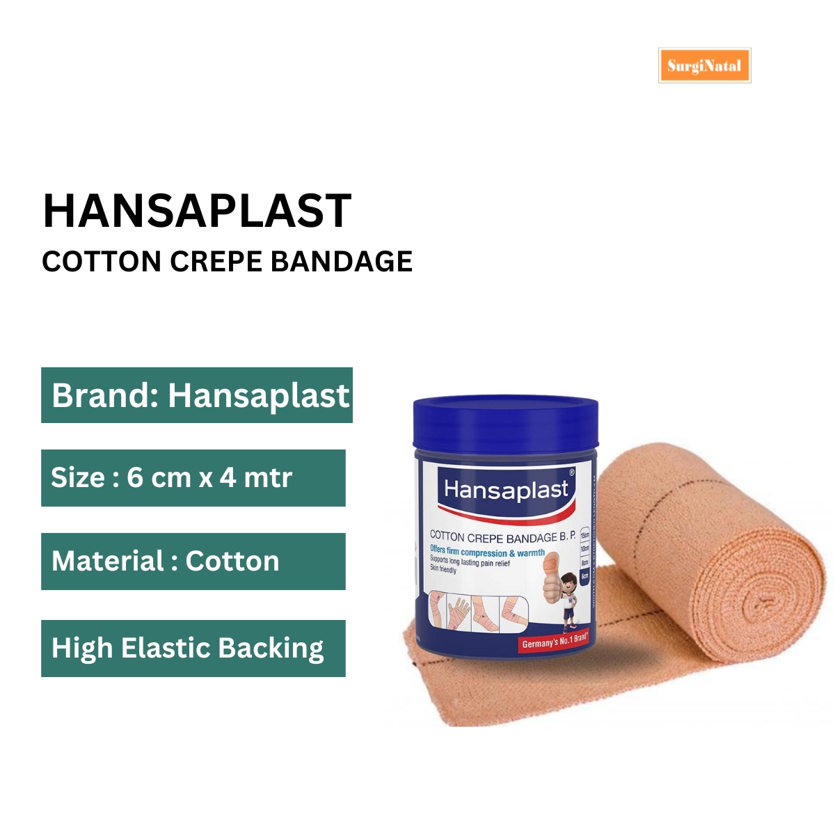hansaplast cotton crepe bandage 6cm*4m