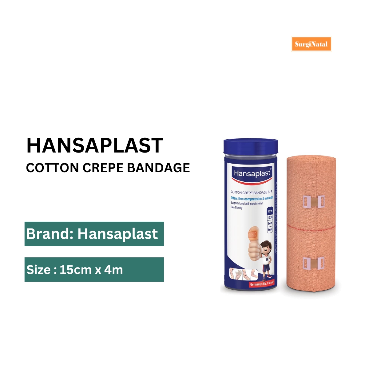 hansaplast cotton crepe bandage 15cm*4m
