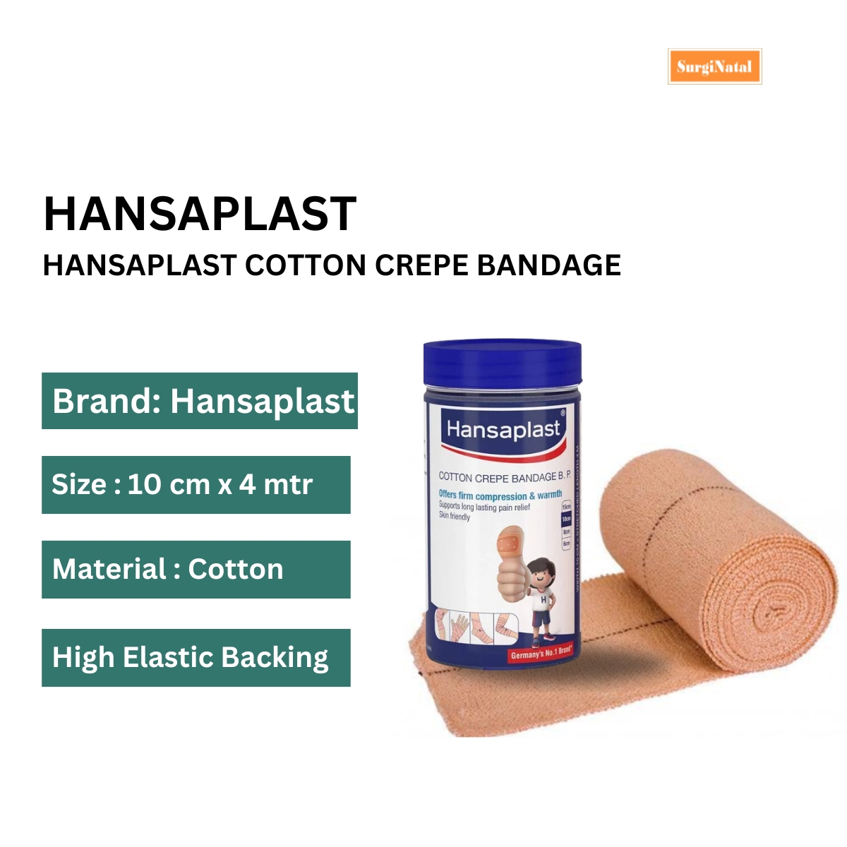 hansaplast cotton crepe bandage10cm*4m