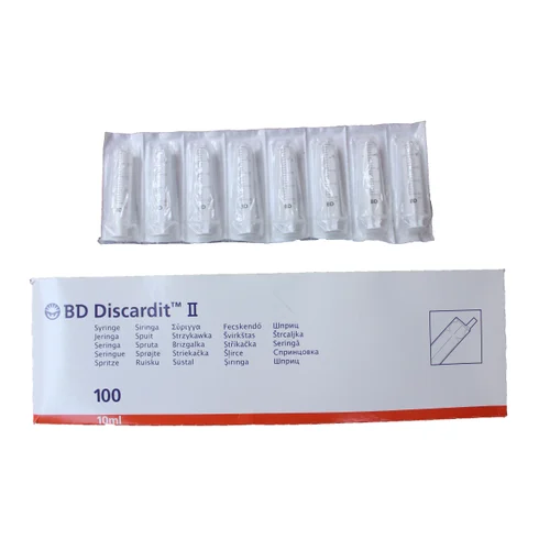BD 10ml Syringe Discardit - 21G*1.0 inch - 100 Units Pack