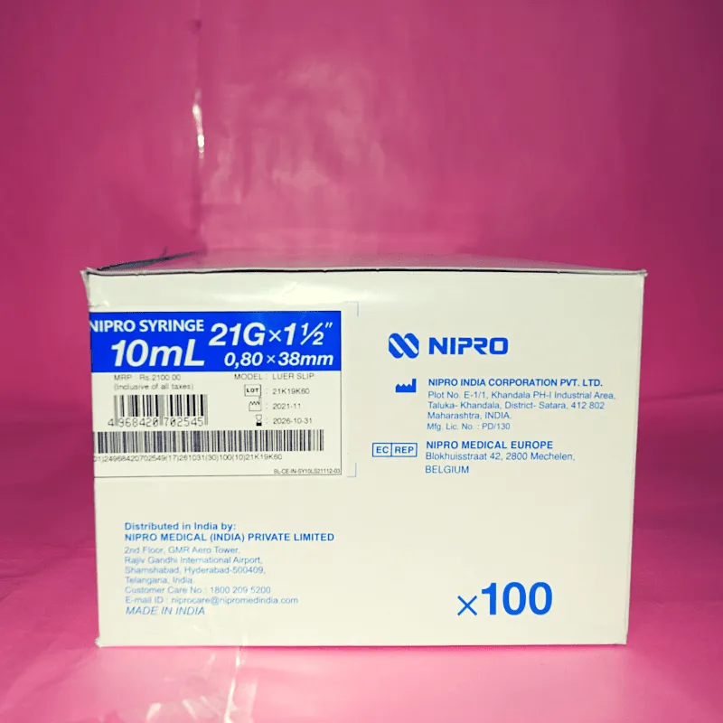 Nipro Syringe 10ml 21G (100 Pcs)