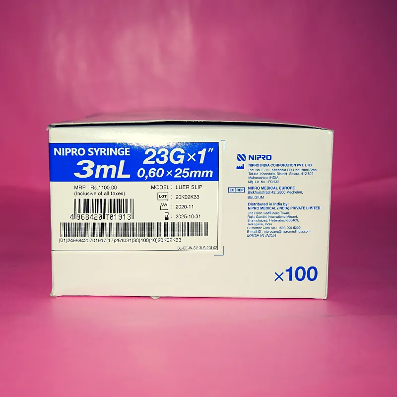 Nipro Syringe 3ml 23G - 100 Units Pack