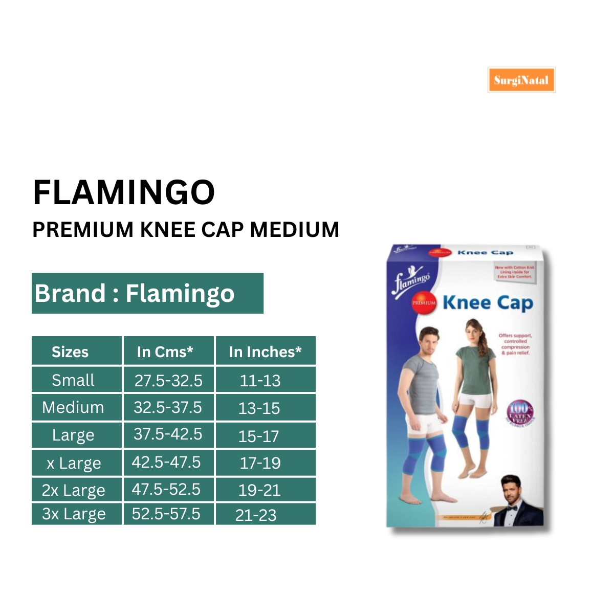flamingo premium knee cap medium