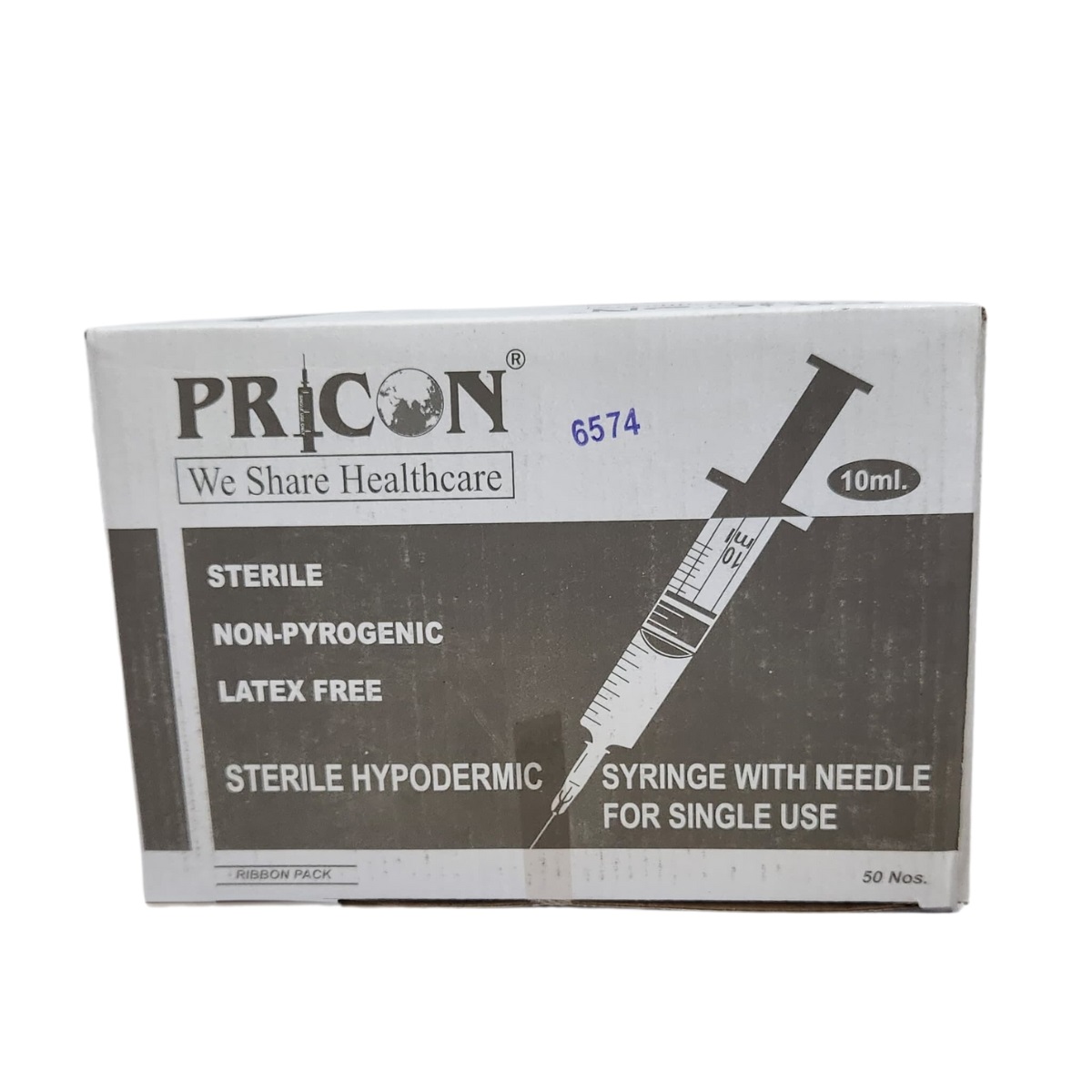 Pricon 10ml Syringe With Needle - 50 Units Pack