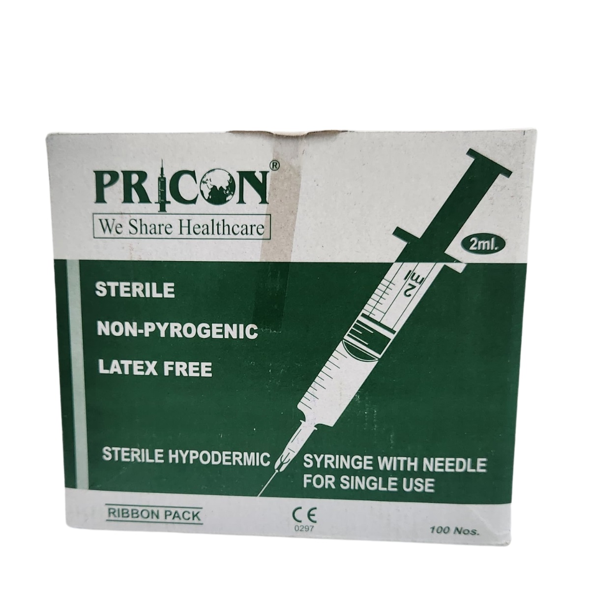 Pricon 2ml Syringe With Needle - 100 Units Pack