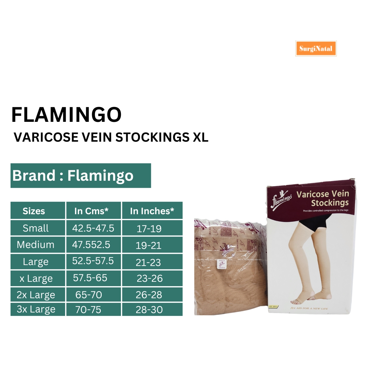 flamingo varicose vein stockings xl