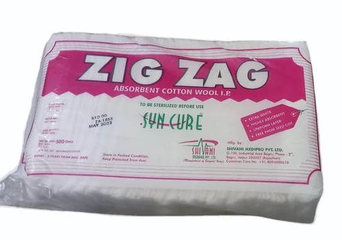 Zig Zag Absorbent Cotton Wool (500 Gm)